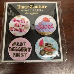 Juicy Couture Button Pins NEW set of 4